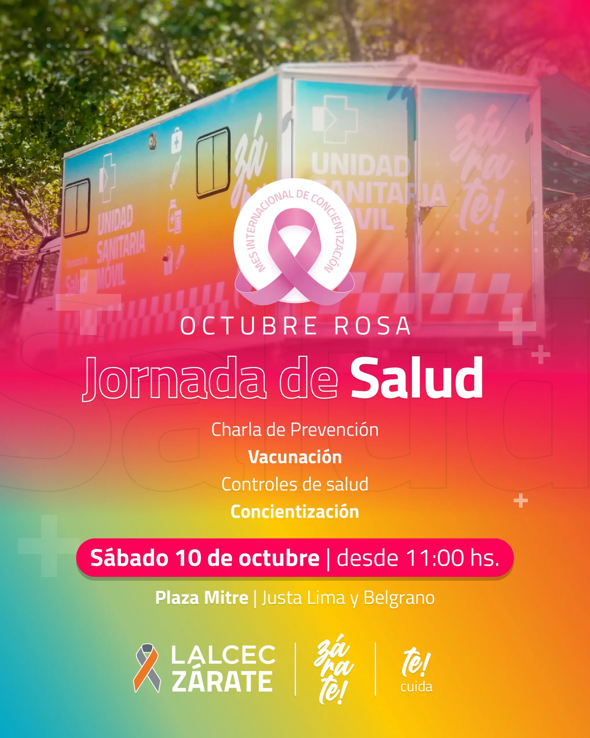 Octubre Rosa: habrá una jornada de prevención y salud en Plaza Mitre de Zárate