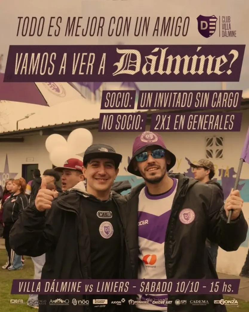 Una entrada para vos y otra para tu amigo: la propuesta de Villa Dálmine para este sábado