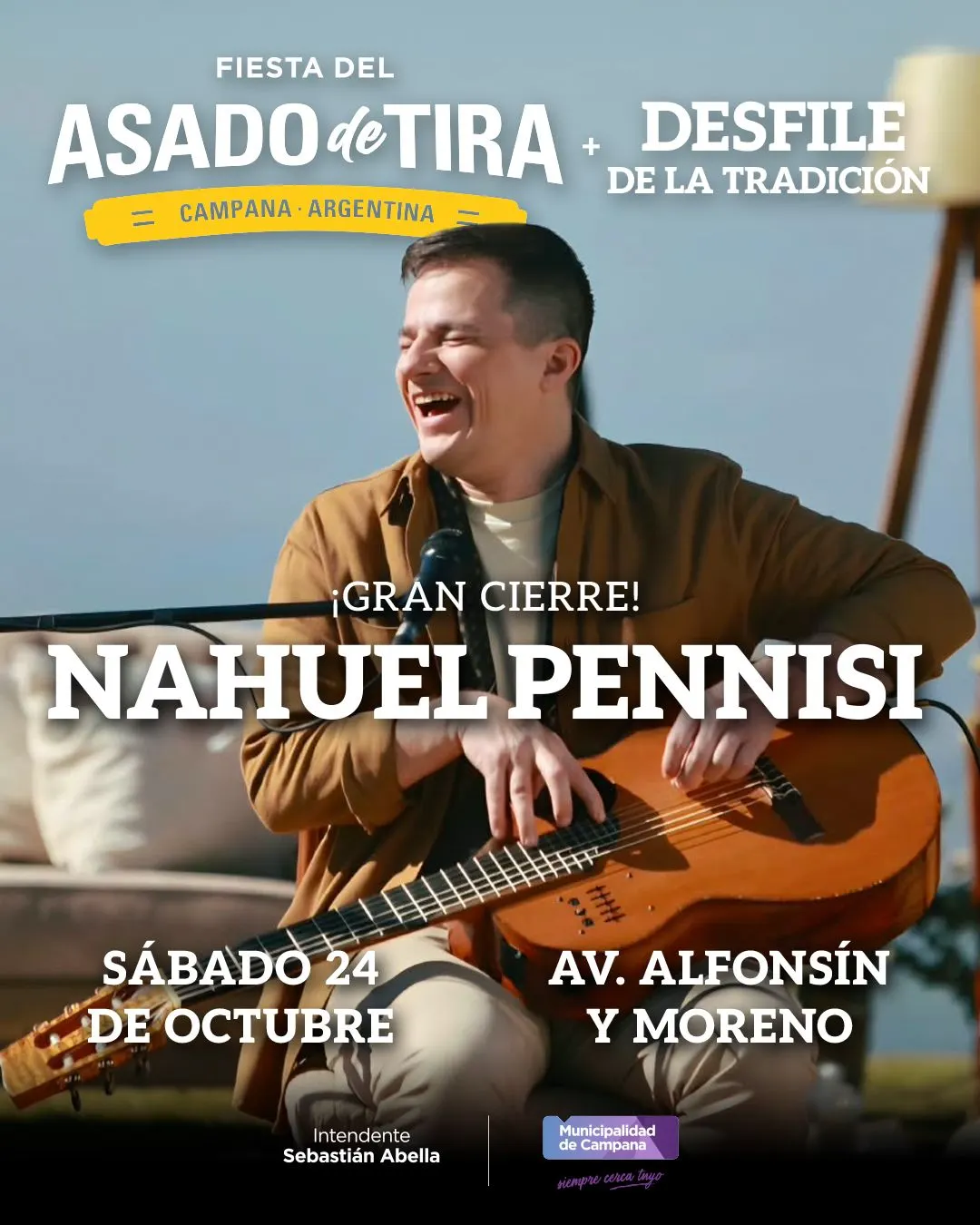 Nahuel Pennisi cerrará en Campana la Fiesta del Asado de Tira y el Día de la Tradición