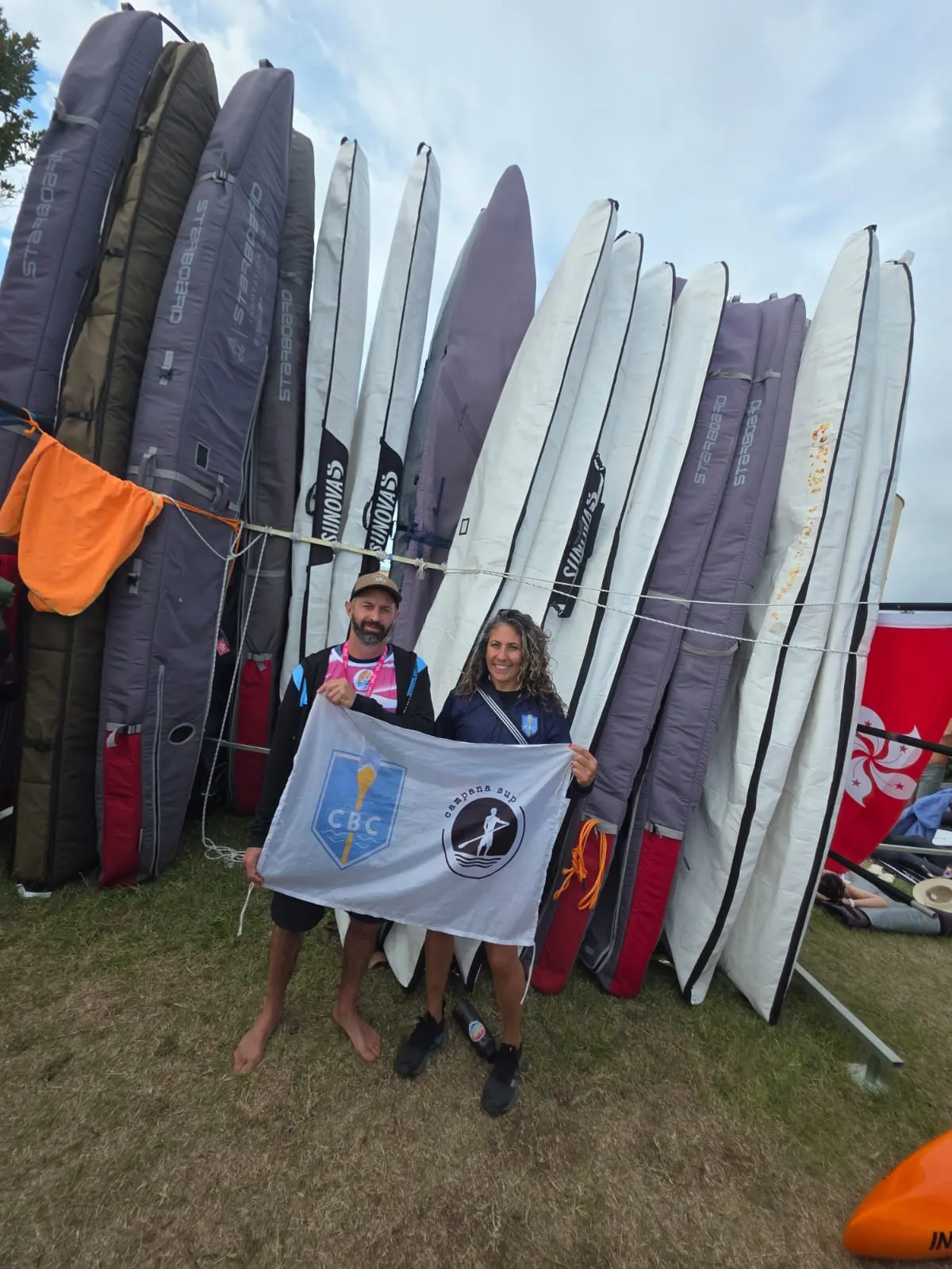 Laura Mars y Nahuel Giovinazzo representaron al Campana Boat Club en el Mundial de SUP en Italia