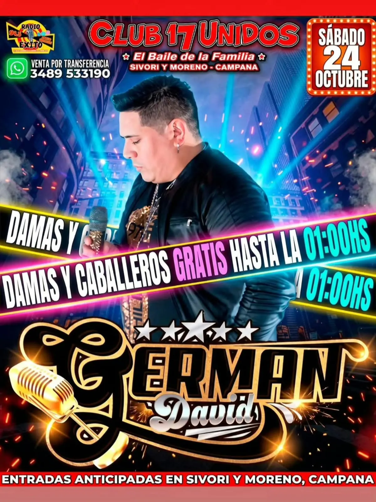 El sábado hay show de Germán David en el Club 17 Unidos: cómo conseguir entradas