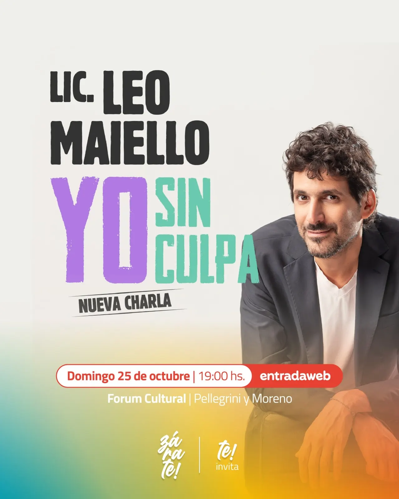 Una charla para repensar la culpa: Leo Maiello presenta “Yo, sin culpa” en Zárate